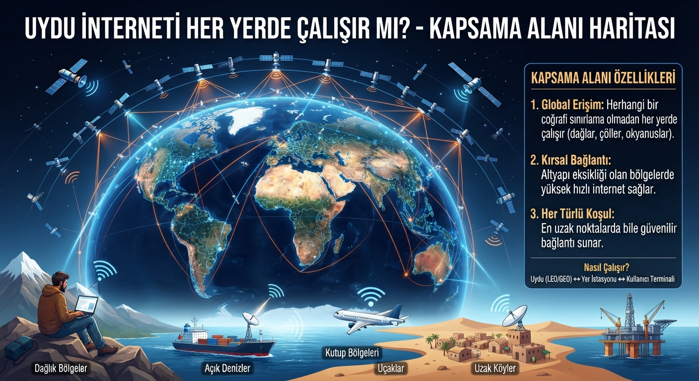 Uydu İnternet Her Yerde Çalışır mı? Kapsama Alanı ve Şartlar